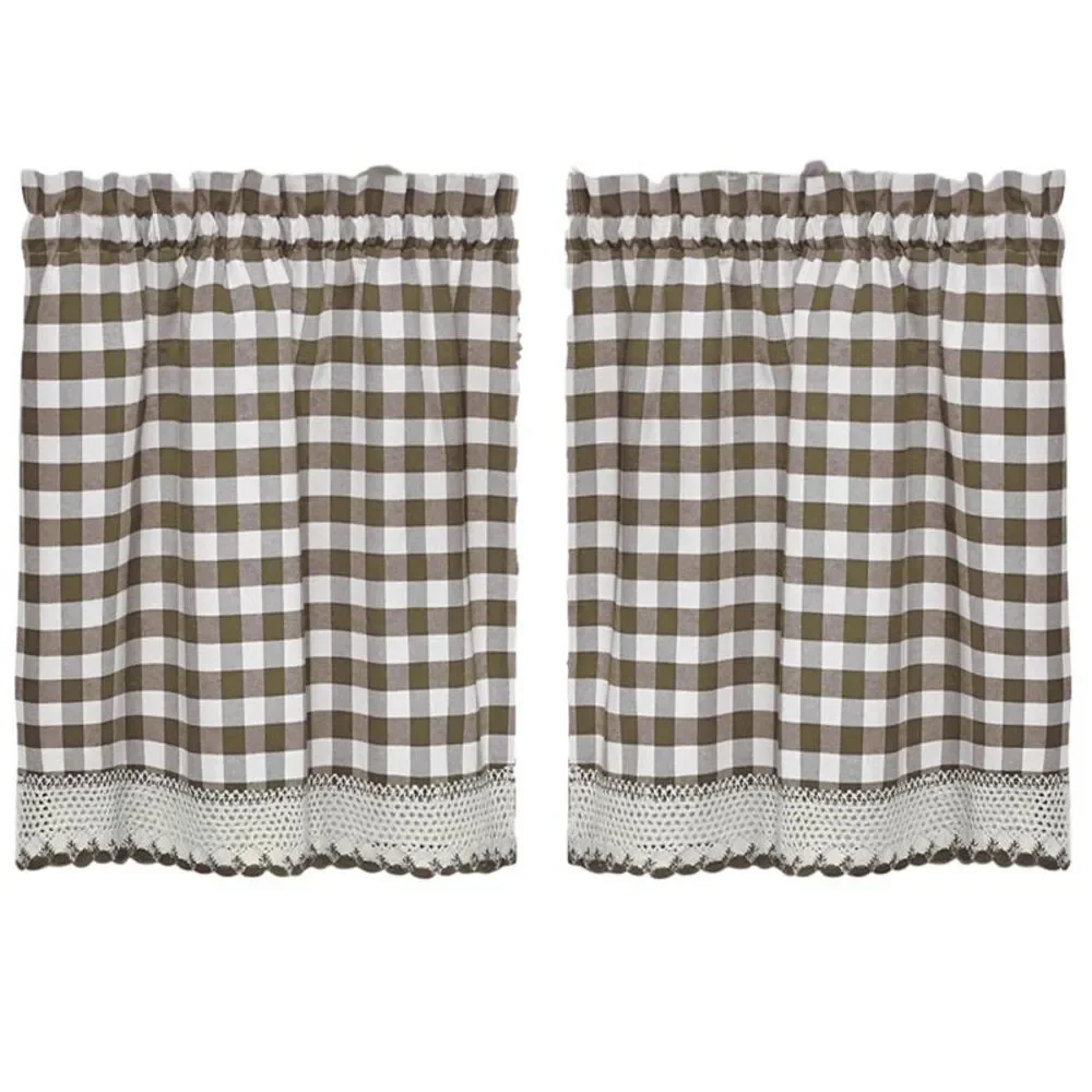Woven Trends Designer Home Modern Kitchen Curtain Panels, 24L x 29W Inches